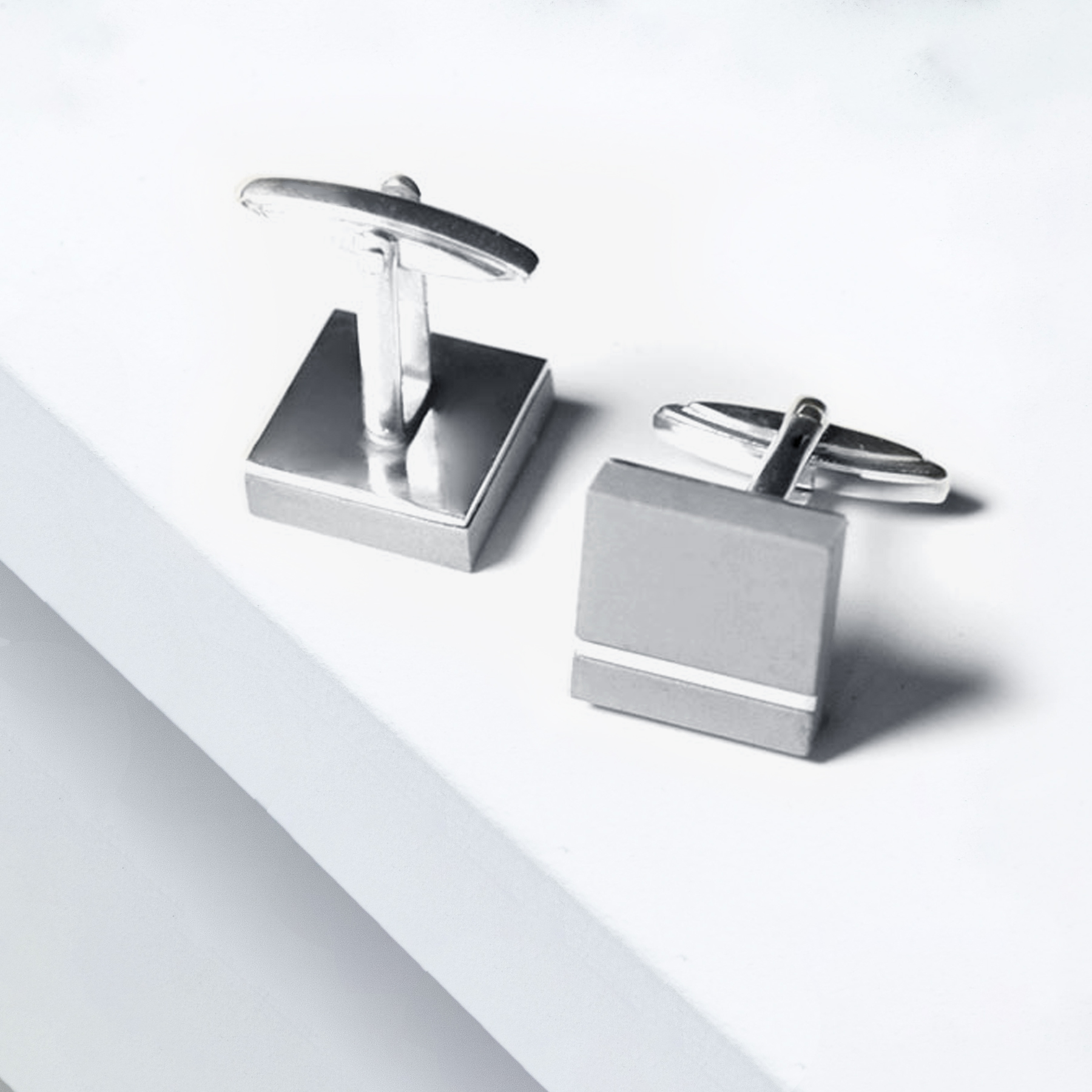 Manschettenknöpfe C30R Silber aus der Studio 4L Betonmanufaktur