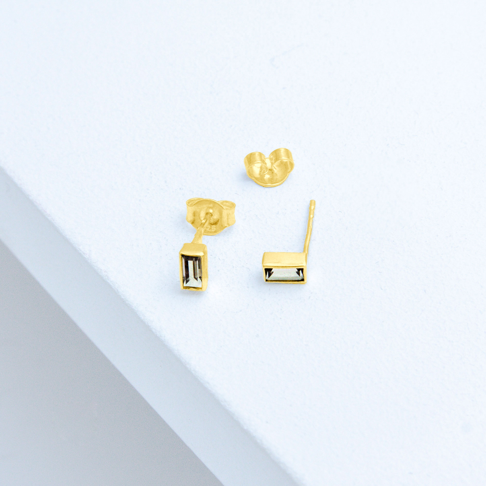 Alternative view of Ohrring Sparkle Gold | Edelstein Baguette