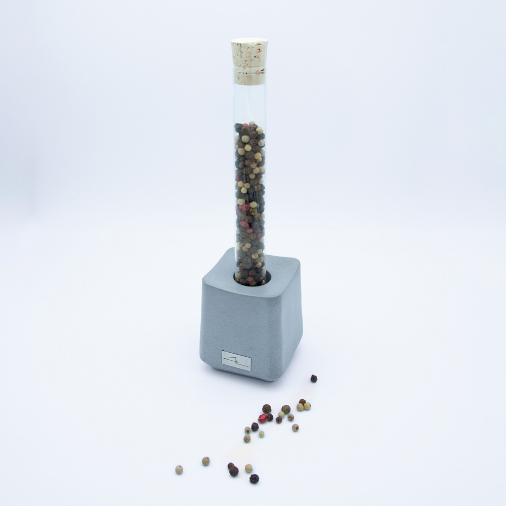 Kerzenständer | Vase | Gewürzhalter Eddy Weiß | Grau | Schwarz – Bild 5